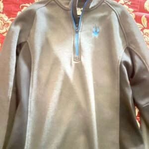 Spyder Black and Gray Fleece Pullover